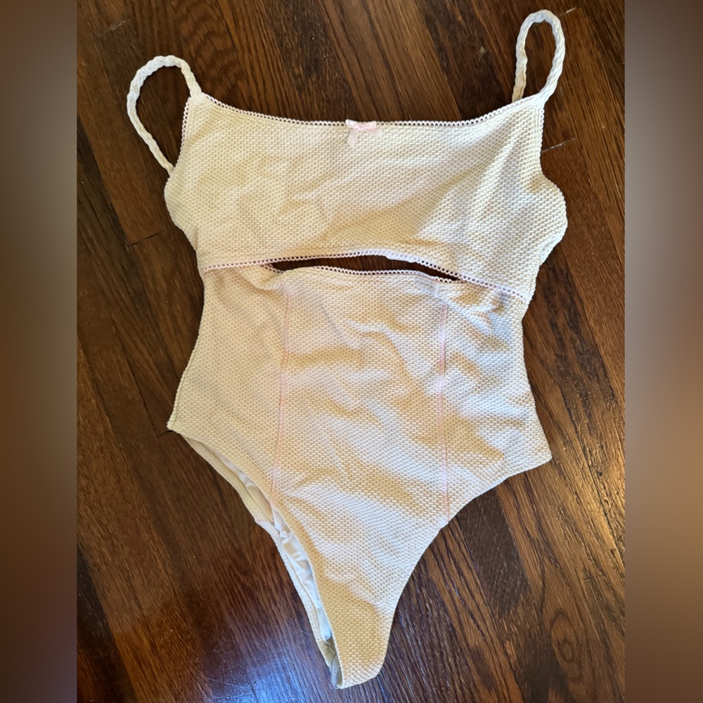 Frankie’s Bikinis Julianna waffle thermal cheeky one piece with cut outs - Picture 11 of 13